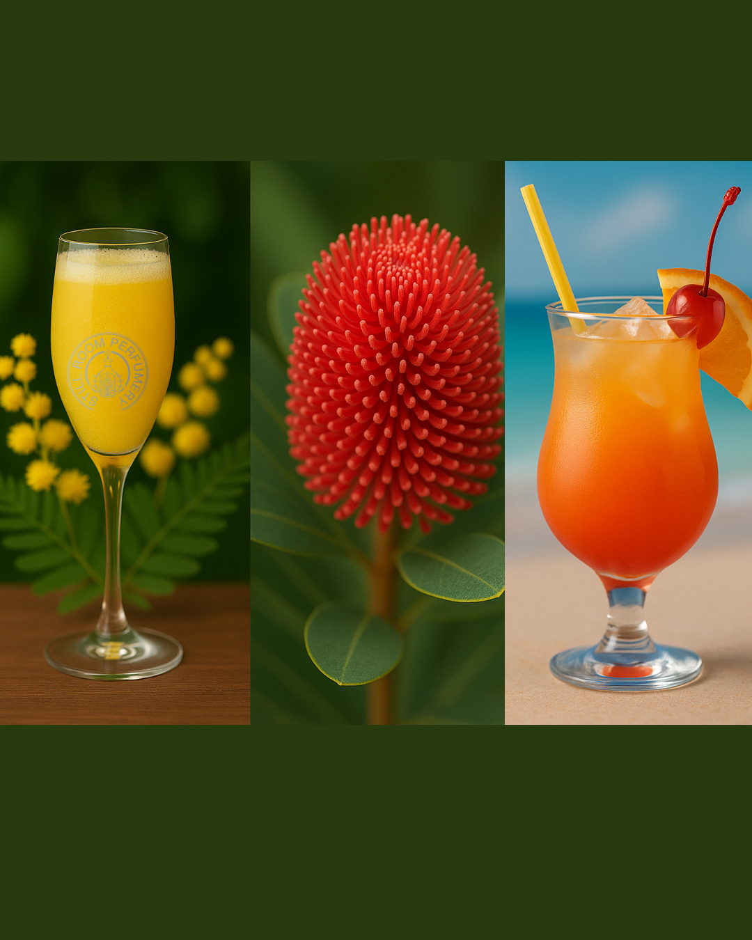 Trio scents Box - 3 x 50g Candle Australian Wildflower, Mimosa Dream, Tropical Temptation