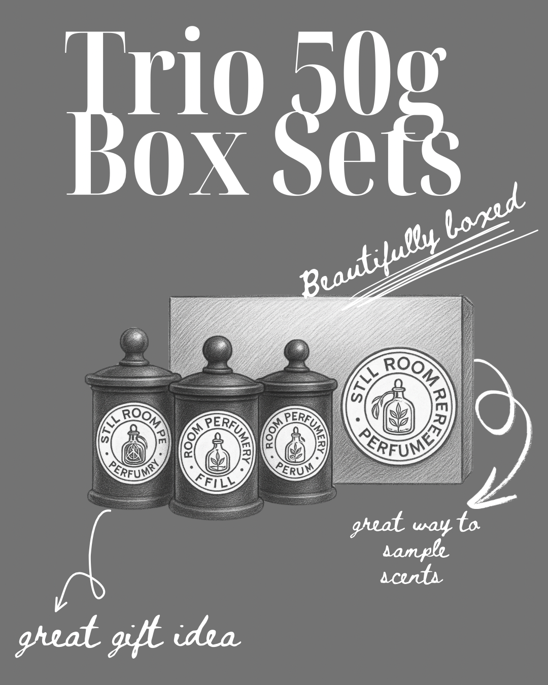 Trio 50g Box Sets Wood Wick Soy Candles
