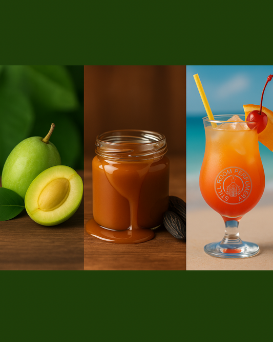 Trio scents Box - 3 x 50g Candle Caramel Tonka, Kakadu Plum, Tropical Temptation